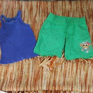 Ensemble Short Et Débardeur Justice - Fille Taille 10 - Bleu Et Jaune